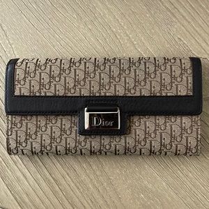 Dior cloth / leather long wallet